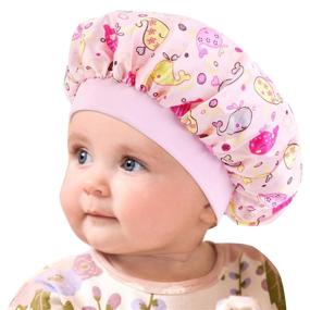 img 4 attached to 👶 Premium Stain Bonnet: Baby Bonnet Silk Sleep Cap for Toddlers, Children, and Teens - Shower Cap for Kids