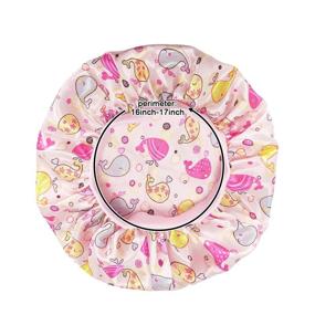 img 3 attached to 👶 Premium Stain Bonnet: Baby Bonnet Silk Sleep Cap for Toddlers, Children, and Teens - Shower Cap for Kids