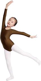 img 1 attached to 👯 Stylish Aoylisey Girls' Long Sleeve Leotard: Perfect for Gymnastics, Ballet, and Dance (2-12 Years)