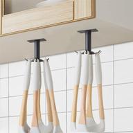 🍴 organize your kitchen with the 2 pcs under cabinet metal utensil hanger: 6 rotatable claws, top & wall mounted lazy susan for utensils rack hooks holder логотип