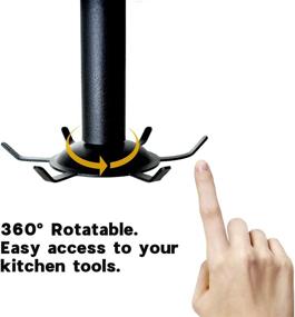 img 3 attached to 🍴 Organize Your Kitchen with the 2 Pcs Under Cabinet Metal Utensil Hanger: 6 Rotatable Claws, Top & Wall Mounted Lazy Susan for Utensils Rack Hooks Holder