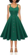 👗 vintage sleeveless a-line button down party swing cocktail dress for women - wedtrend 1950s casual logo