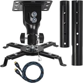 img 4 attached to Cheetah Mounts APMEB Universal Projector Ceiling Mount with Adjustable Extension Pole & Twisted Veins 15' HDMI Cable: Ultimate Solution for Projector Installation