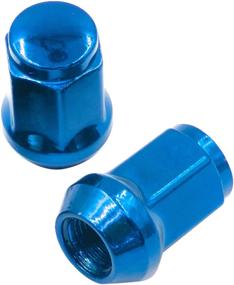 img 1 attached to Wheel Accessories Parts Set Of 20 Blue 1/2 Lug Nuts Closed End Bulge Acorn Lug Nut Style 1