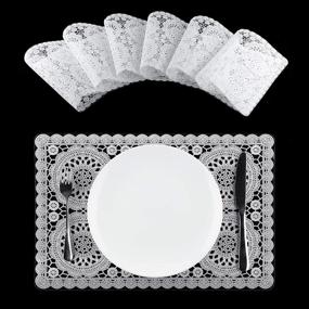 img 4 attached to ❄️ Snowkingdom Placemats Plastic: Transparent, Washable & Stylish