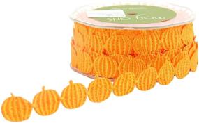 img 1 attached to 🎃 Vibrant May Arts Ribbon: Adorable Orange Pumpkins for Festive Décor