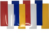🔵 qbc craft reflective adhesive vinyl sheets 3.5&quot; x 12&quot; (8 pack) - 3m scotchlite 7mil 7 year red white blue yellow - cricut expression explore silhouette cameo backed vinyl decals signs logo