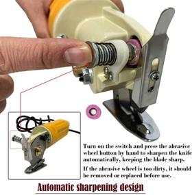 img 1 attached to 🔪 Efficient Electric Rotary Fabric Cutter with Octagonal Blade Knife | Hand-Held Cutting Machine for Multi-Layer Fabric & Leather | Includes 2 Replacement Blades