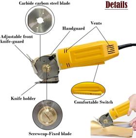 img 2 attached to 🔪 Efficient Electric Rotary Fabric Cutter with Octagonal Blade Knife | Hand-Held Cutting Machine for Multi-Layer Fabric & Leather | Includes 2 Replacement Blades