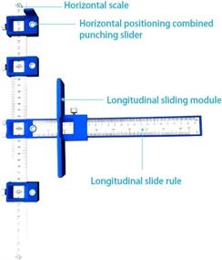 img 3 attached to 🔧 Adjustable Punch Locator Tool: JoyTube Cabinet Hardware Jig for Door Drawer Handle Knobs Pull Installation - Drill Template and Guide Tool, Drilling Holes with Ease