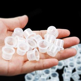 img 1 attached to 🖲️ 1000-Pack Romlon Tattoo Ink Cups: Disposable Plastic Caps for Tattoo Ink, Pigments, and Accessories - Small Size #9