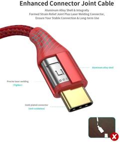 img 1 attached to 🔌 Premium Nylon Braided USB C Cable 6.5ft by IKITS - High-Speed Data Transfer, Fast Charge USB Type C Cord (3A) for Samsung S10+/S10/S9/S9+, LG, Sony, iPad Pro, Switch & More - QC3.0 Compatible