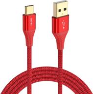 🔌 premium nylon braided usb c cable 6.5ft by ikits - high-speed data transfer, fast charge usb type c cord (3a) for samsung s10+/s10/s9/s9+, lg, sony, ipad pro, switch & more - qc3.0 compatible logo