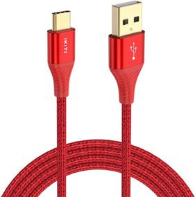 img 4 attached to 🔌 Premium Nylon Braided USB C Cable 6.5ft by IKITS - High-Speed Data Transfer, Fast Charge USB Type C Cord (3A) for Samsung S10+/S10/S9/S9+, LG, Sony, iPad Pro, Switch & More - QC3.0 Compatible