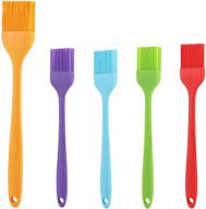 yuwldd silicone basting brush set - heat resistant oil brushes for grilling, baking, bbq and cooking - food grade, dishwasher safe - 5 pack: 1 large & 4 small logo