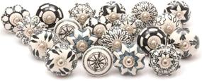 img 1 attached to 🔲 Enhance Your Décor with Premium Quality Assorted Ceramic Knobs – Multi Color Mix, Cabinet Door Knobs, Drawer Pulls & Chrome Hardware (20, Black & White)