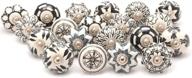 🔲 enhance your décor with premium quality assorted ceramic knobs – multi color mix, cabinet door knobs, drawer pulls & chrome hardware (20, black & white) логотип