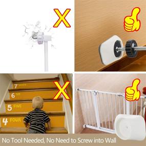 img 1 attached to Enhanced Baby Gates Wall Pads (4 Pack Guard) - Ultimate Indoor Gate Wall Protector for Safety - 🛡️ Revolutionary Compact Wall Cups Preserve Trim & Paint - Premium Guard for Dog Pet Child Kid Pressure Mounted Gates Walk-Through