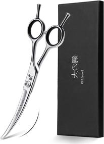 img 4 attached to 🐾 Professional Curved Grooming Scissors for Small Dogs, Cats, and Hairstyling - 6" Hair Cutting Shears for Barber Haircuts - Japanese Stainless Steel, Silent, Adjustable Tension, Removable Soft Ring