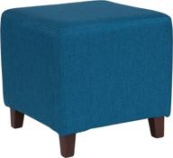 stylish and comfortable blue upholstered ottoman pouf by flash furniture: ascalon design logo