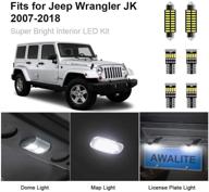 супер яркий комплект светодиодных внутренних фонарей для jeep wrangler jk 2007-2018: 7шт. 6000k белых ламп + инструмент для установки логотип