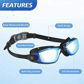 img 1 attached to 🏊 EILISON Swim Goggles & Waterproof Watch - Anti-Fog Adult Men Women Youth Combo Pack