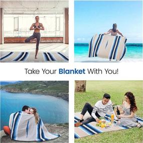 img 1 attached to 🧘 Authentic Handmade Mexican Falsa Blanket - Premium Quality with Carrying Strap, Ideal for Yoga, Beach, or Home Décor