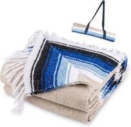 🧘 authentic handmade mexican falsa blanket - premium quality with carrying strap, ideal for yoga, beach, or home décor logo