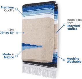 img 3 attached to 🧘 Authentic Handmade Mexican Falsa Blanket - Premium Quality with Carrying Strap, Ideal for Yoga, Beach, or Home Décor