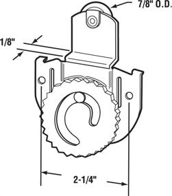 img 1 attached to Prime-Line Products N 6648 Ролик для двери шкафа, передний, смещение 1/8 дюйма, нейлоновое колесо диаметром 7/8 дюйма, упаковка из 2 штук - улучшенный SEO