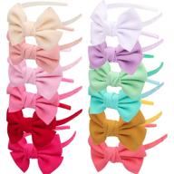 🎀 12-pack of girls bows headbands hairbands: stylish hair accessories for kids, teens, toddlers & women logo