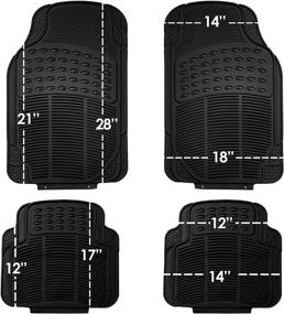 img 1 attached to 🚗 FH Group F11305BLACK Heavy Duty All-Weather Floor Mat, 4-Piece Full Set - Trimmable, Black