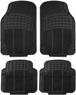 🚗 fh group f11305black heavy duty all-weather floor mat, 4-piece full set - trimmable, black logo