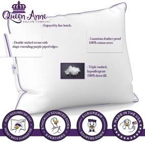 img 2 attached to 🛏️ The Original Queen Anne Pillow: Luxurious Hotel Pillows - European Down Blend - 100% Cruelty-Free - Made in USA (Queen Soft)