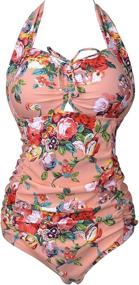 img 4 attached to 👙 QZUnique Women's Vintage Swimwear Monokinis: Retro-Inspired Fashion for Women