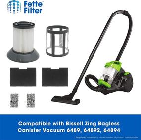 img 2 attached to 🔍 Fette Filter - 6 Piece Combo Vacuum Filter Set for Bissell Zing Bagless Canister Vacuums (MODEL #6489, 64892, 64894) | Compare to PART # 203-1772, 203-1771, 203-1534, 203-1786