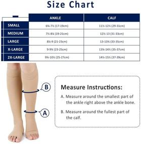 img 3 attached to 🧦 Knee High Compression Socks 20-30 mmHg Support Stockings Open Toe for Men and Women