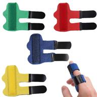 👍 4-piece trigger finger splint set, finger sleeves for broken or injured fingers, arthritis relief, ideal for sports injuries, finger brace for straightening and support, suitable for seniors - pinky finger included логотип