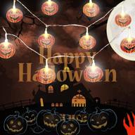 🎃 spooktacular qaxlry halloween pumpkin string lights: battery operated &amp; perfect for decoration, party, indoor &amp; outdoor (10ft, 20 led) логотип