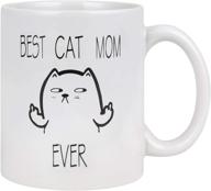 🐾 best cat mom ever coffee mug - funny cat cup, perfect gift for women, mom, cat lovers, mother's day - 11oz logo