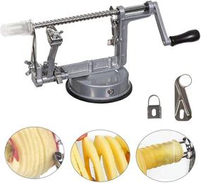 img 4 attached to 🍏 High-Quality Apple Peelers: 3-in-1 Function Kitchen Tool with Stainless Steel Blades, Suction Cup Base, and 2 Extra Blades (Silver)