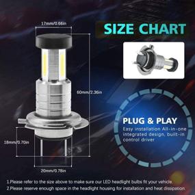 img 1 attached to 🔆 Phoneix H7 LED Headlight Bulbs Conversion Kit - CSP Chips, 110W, 6000K, 26000LM, Xenon White - Super Bright Replacement for Low Beam and Fog Lights