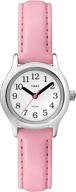 timex girls' my first easy reader quartz analog watch - pink synthetic leather strap, model t790819j logo