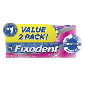 img 4 attached to 💪 Fixodent Complete Original Denture Adhesive Cream, 2.4 oz TWIN: Secure & Comfortable Denture Fit!