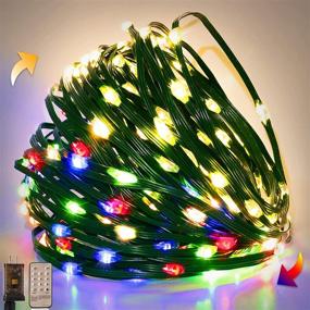 img 4 attached to 🎄 Bestalent Outdoor Christmas Tree String Lights - LED Fairy Lights Twinkle UL Safety Certification, 100LEDS Green Wire with Remote. Ideal for Indoor Wedding Party Home Halloween Decorations, Warm White & Multicolour. 9 Modes