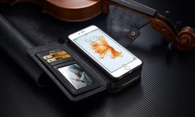 img 1 attached to 📱 Urvoix Premium Leather Wallet Case for iPhone 6S Plus/iPhone 7 Plus/iPhone 8 Plus - Zipper Handbag Detachable Magnetic Case with Flip Card Holder Cover - 5.5" iPhone 8Plus/7Plus/6SPlus