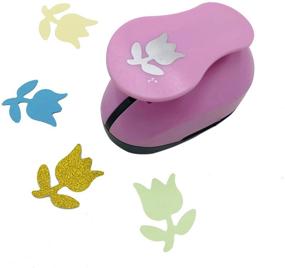 img 1 attached to Worldoor Tulip Paper Punch Set: 2 Inch, 1 Inch, 🌷 and 5/8 Inch Punchers - Ideal for Scrapbooking and Craft Projects