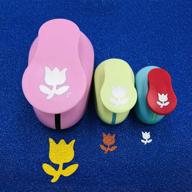 worldoor tulip paper punch set: 2 inch, 1 inch, 🌷 and 5/8 inch punchers - ideal for scrapbooking and craft projects logo