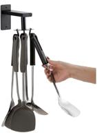 inenya kitchen spatula holder spoon organizer - hanging utensil rack for wall, black rotating utensil holder with 6 hooks for spoons, pots, pans (black-1) логотип