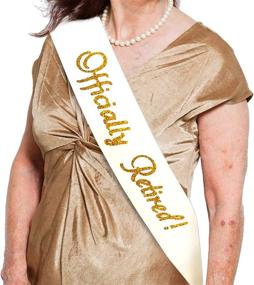 img 4 attached to 🎉 Retirement Novelty Sash with Pin – Officially Retired! Ideal for Work Parties, Events, Gifts, Decorations. Fits Men & Women of All Sizes. Great Party Supplies & Favors, by JPACO